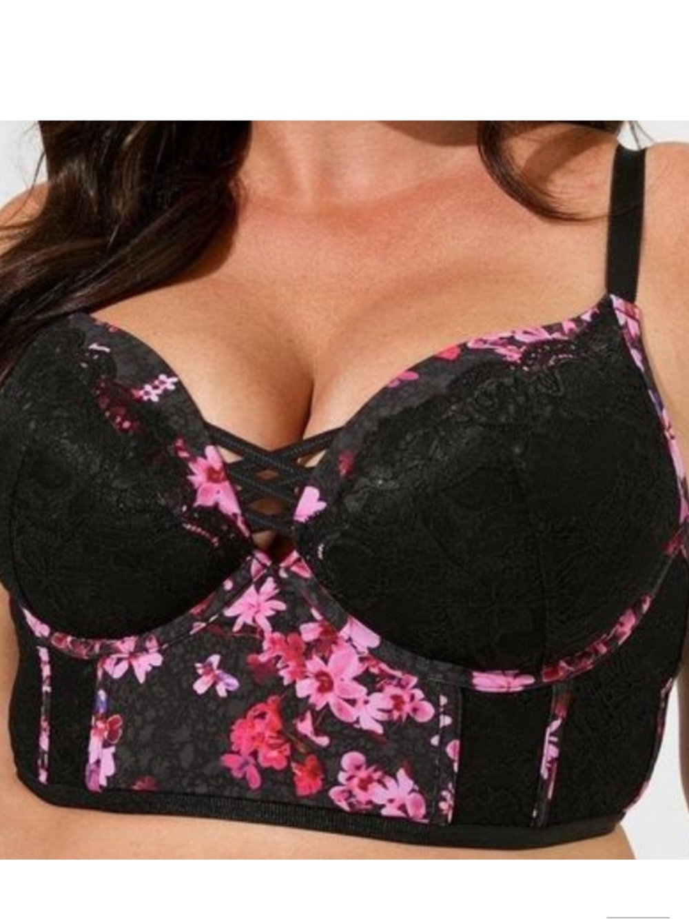 NWT Torrid 🖤  XO Push-up Plunge Longline Bra 42DDD
